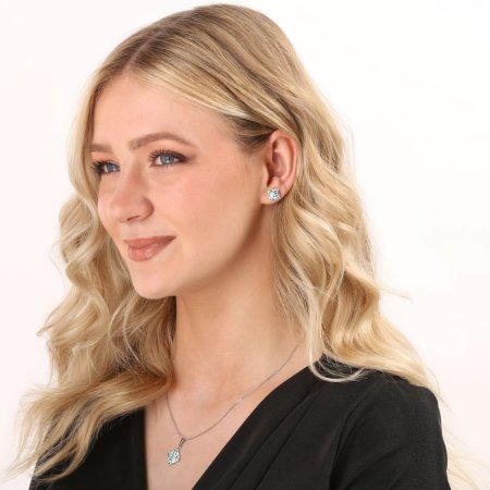 Sada šperků s krystaly Swarovski náušnice, řetízek a přívěsek modrý kosočtverec 39126.3 Turquoise