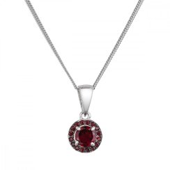 Strieborný náhrdelník luxusný s pravými minerálnymi kameňmi červený 12088.3 garnet