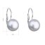 Stříbrné náušnice visací s šedou říční perlou 21009.3 Grey