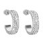 Stříbrné náušnice kruhy s krystaly Swarovski bílý půlkruh 31119.1 Krystal