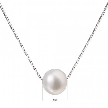 Perlový náhrdelník z pravých riečnych perál biely 22023.1