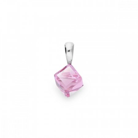 Přívěsek růžová kostka se Swarovski Elements Cube Small Light Rose