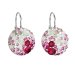 Stříbrné náušnice visací s krystaly Swarovski mix barev kulaté 31176.3 Sweet Love