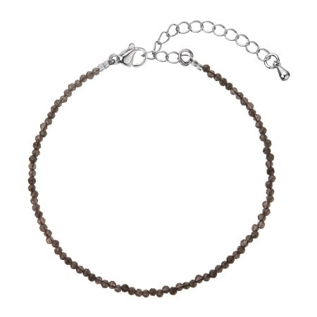 Náramok s pravými grey spinel kameňmi 43055.3 oceľ