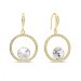 Strieborné pozlátené náušnice číre so Swarovski Elements Orbita KWCDG1122SS39C Krystal