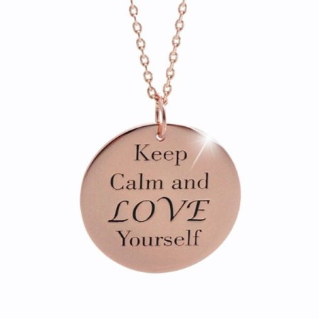 Náhrdelník růžový Keep calm and love yourself Rose Gold