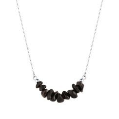 Náhrdelník s dymovým kremeňom 42037.3 oceľ