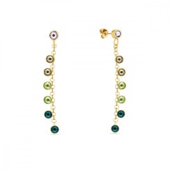 Náušnice zelené sa Swarovski Elements Milipedo KCGROLO2038EM Emerald