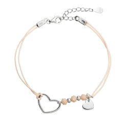 Kabbalah náramek se stříbrnými srdíčky 13053.3 lt.orange