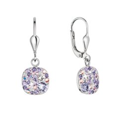 Strieborné visiace náušnice so Swarovski kryštálmi 31320.3 violet