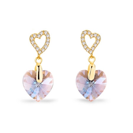 Náušnice fialové se Swarovski Elements Amore KCSG622810LAMSH Light Amethyst Shimmer