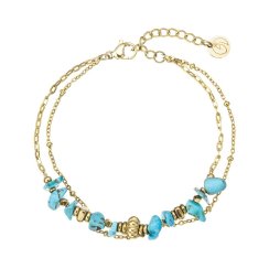 Náramok oceľový s modrým tyrkysom 43104.3