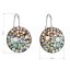 Stříbrné náušnice visací s krystaly Swarovski mix barev kulaté 31176.4 Chameleon