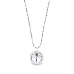 Strieborný náhrdelník číry so Swarovski Elements Birthday Stone NB1122SS29C Kryštál - Apríl