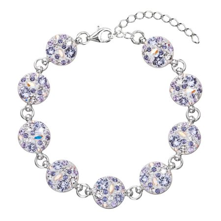 Strieborný náramok so Swarovski kryštálmi fialový 33048.3 Violet