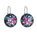 Stříbrné náušnice visací s krystaly Swarovski mix barev kulaté 31176.4 Galaxy