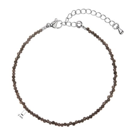 Náramok s pravými grey spinel kameňmi 43055.3 oceľ