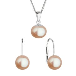 Perlová souprava s oranžovou říční perlou 29081.3 peach