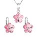 Sada šperků s krystaly Swarovski náušnice, řetízek a přívěsek růžová kytička 39143.3 Rose