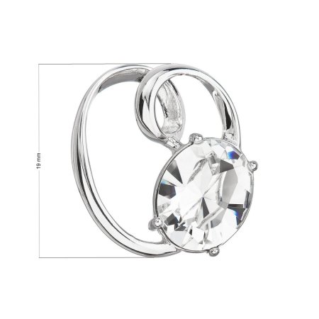 Stříbrný přívěsek s krystalem Swarovski bílý ovál 34228.1 Krystal