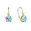 Zlaté dětské náušnice visací kytičky s modrým zirkonem 991013.3 Aqua