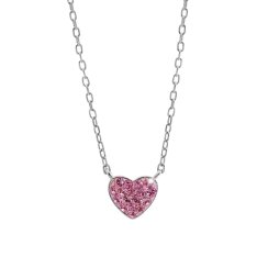 Strieborný náhrdelník srdca so Swarovski Elements Rose