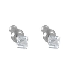 Náušnice se Swarovski Elements bílá kostka Krystal 4 mm