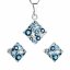 Sada šperků s krystaly Swarovski náušnice a přívěsek modrý kosočtverec 39126.3 Aqua
