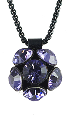 Náhrdelník sa Swarovski Elements kvetinka Fialový