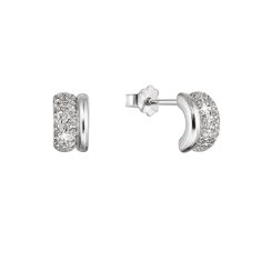 Strieborné náušnice polkruhy so zirkónmi 11521.1 crystal