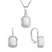 Súprava šperkov so syntetickým opálom a krištáľmi Preciosa náušnice a prívesok biele okrúhle 39175.1 White Opal