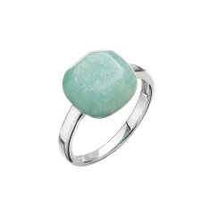 Strieborný prsteň štvorec s pravým amazonitom 15028.3