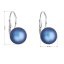 Strieborné náušnice visiace s tmavo modrou matnou Swarovski perlou 31143.3 Dark Blue