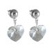 Náušnice se Swarovski Elements bílé srdíčko Krystal 10 mm