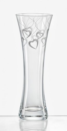 Sklenená váza srdce Love 19,5 cm