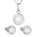 Sada šperků s krystaly Swarovski náušnice, řetízek a přívěšek bílé opálové kulaté 39352.7 White Opal