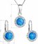 Sada šperků se syntetickým opálem a krystaly Swarovski náušnice a přívěšek modré kulaté 39160.1 Blue s. Opal
