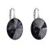 Strieborné náušnice visiace s kryštálmi Swarovski čierny ovál 31275.3 Graphite