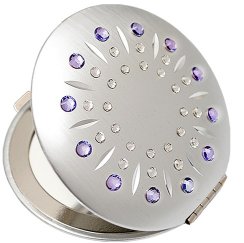 Kosmetické kapesní zrcátko se Swarovski Elements sun fialové  EL-01.61 Violet