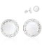 Stříbrné náušnice pecky s bílým opálem a krystaly Swarovski Elements White Opal