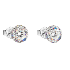 Stříbrné náušnice pecka s krystaly Swarovski ab efekt kulaté 31136.2 AB