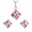 Sada šperků s krystaly Swarovski náušnice, řetízek a přívěsek růžový kosočtverec 39126.3 Rose