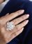 Stříbrný prsten s krystaly Swarovski bílá kytička 35012.1 Krystal