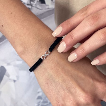 Náramok proti uhranutiu strieborné nekonečno 13002.3 Black