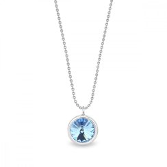 Strieborný náhrdelník modrý so Swarovski Elements Birthday Stone NB1122SS29AQ Aqua - Marec