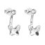 Strieborné náušnice dvojité s kryštálmi Swarovski biely motýľ 31247.1 Kryštál