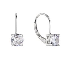 Stříbrné náušnice dětské kulaté se zirkony 11477.1 Krystal