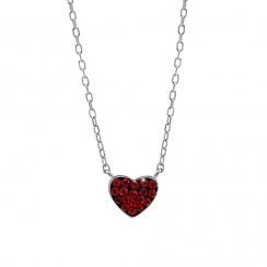 Strieborný náhrdelník srdca so Swarovski Elements Siam