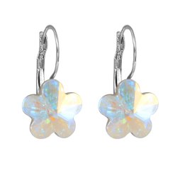 Náušnice se Swarovski Elements květinka AB měnivá 10 mm