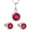 Sada šperků s krystaly Swarovski náušnice, řetízek a přívěsek červené kulaté 39352.3 Ruby